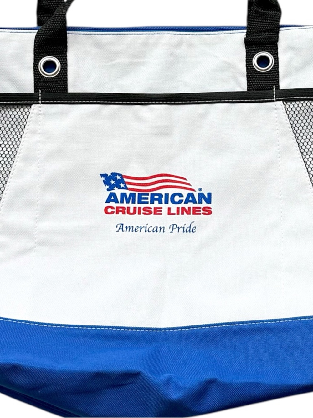 American Cruise Lines Tote Bag American Pride Logo Travel Beach Nylon Zip Carry
